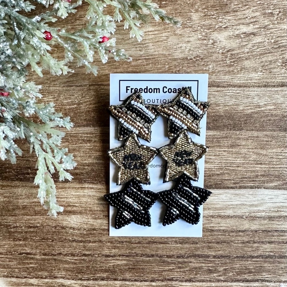 New Year Beaded Earrings